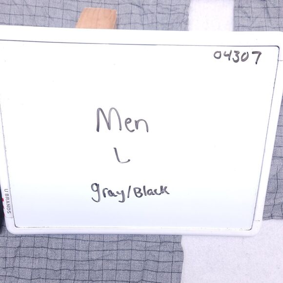 Pure Stuff Flannel Long Sleeve Button Up Shirt Mens Size Large L Gray Black - Picture 9 of 10